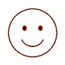 まるに目と口を描いたにこにこ顔の絵