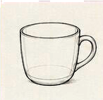 線を整えて仕上げたマグカップの完成した絵